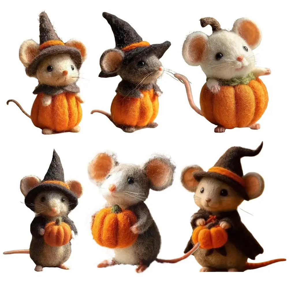Wool Felt Pocket Handmade Diy Material Finished Product Set Halloween Cute Ghost Pumpkin Mouse Felt Finished Product