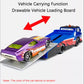 Scale 1:64 Container Alloy Trailer Model Toy Car Diecast Metal Movable Joint Pull Back Rescue Engineering Vehicles Gifts for Kid