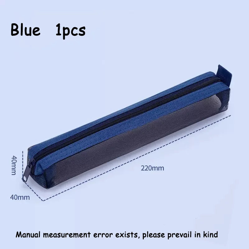 Grid Pencil Case Organizer Portable Exam Pencil Case Multi-Function Zippered Stationery Pouch School Supplies