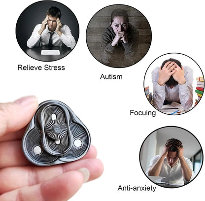 Triangle Spinner Flip Coin EDC Fidget Push Coin Decompression Hand Toy Handle Piece Fidget Spinner Fun Toy