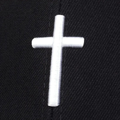 1pc autumn and winter casual simple hip hop faith cross embroidery baseball cap, Halloween party fashion accessory, sunshade lig