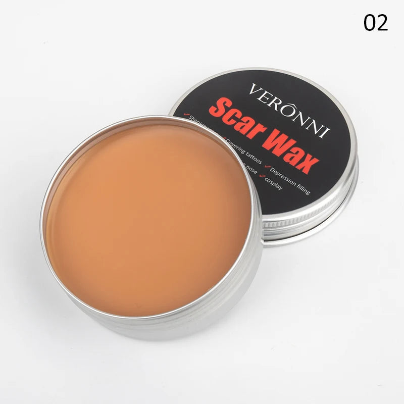 SFX Makeup Kit Scars Wax Halloween Special Effects Stage Fake Wound Skin Wax with Spatula Stipple Sponge Fake Wood Special