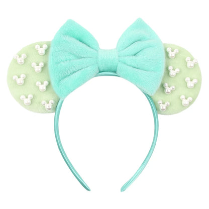New Trendy Mouse Ears Headband 3.3"Velvet For Girls Soft Bow Hairband Halloween Festival Party Trip DIY Hair Accessories Gifts