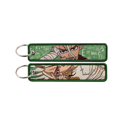 Popular Anime Character Embroidery Keychain Cool Cartoon Key Tag Motorcycles Cars Backpack Chaveiro Fashion Keyring Friend Gifts
