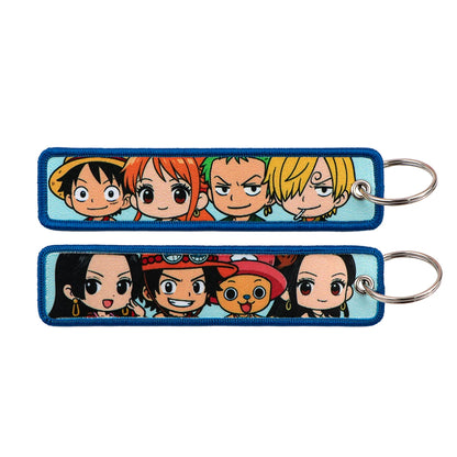 Popular Anime Character Embroidery Keychain Cool Cartoon Key Tag Motorcycles Cars Backpack Chaveiro Fashion Keyring Friend Gifts