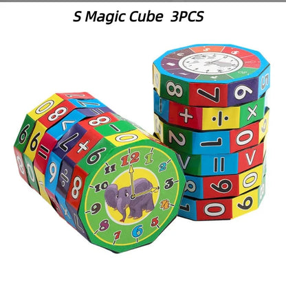 Montessori Magic Cylinder Mathematics Numbers Cube Arithmetic Toy Kids Math Counting Game Puzzle for Children Education Learning