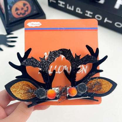 European Style Halloween Hair Clips Creative Pumpkin Ghost Bat Barrettes Themed Party Accessories Unisex