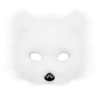 Cat Cosplay Costume Foxes Mask+Tail +Gloves Set  Halloween Costume Accessorie Wolf Therian Theme Party Dress Up Prop Accessories