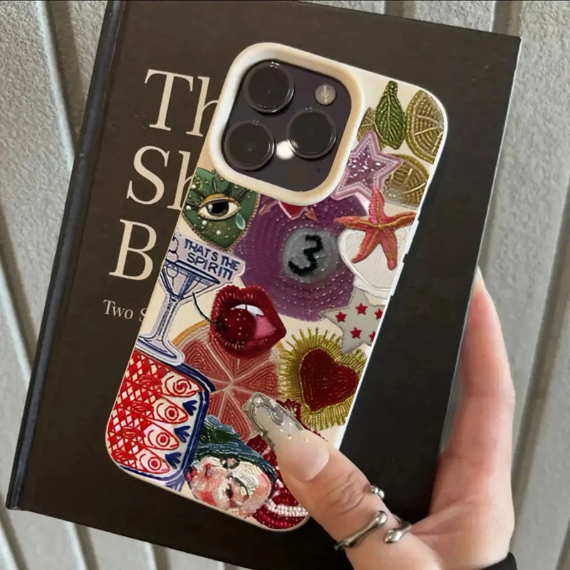Retro Fruit Pattern Phone Case For iPhone 17 18 Pro Max 16 15 14 13 12 11 Pro Max 16e X XR XS Max 15 14 Plus Shockproof Cover