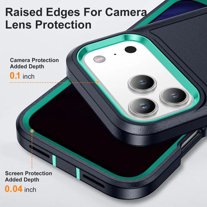 3 in 1 Heavy Armor Defend Phone Case For iPhone 18 17 Air 16 15 14 Plus 13 12 Pro Max  Hard Plastic Frame TPU Back Cover