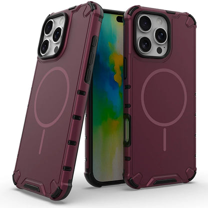 Anti-slip Bumper Armor Magnetic Magsafe Cover For iPhone 16 15 14 13 12 11 17 18 Pro Max 18Pro Military Shockproof Phone Case