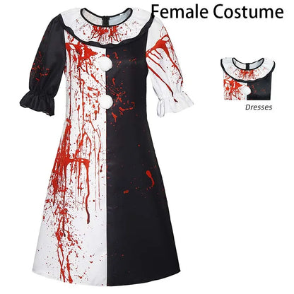 Art The Clown Cosplay Costume ‌Terrifierr 3 Bloody Outfits Killer Clowns Jumpsuits for Halloween Carnival Party Horror Costumes