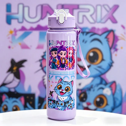 3D Printed Girl Cartoon Water Bottle, Stylish and Durable, Portable with Lanyard, Large Capacity, Leakproof, for All Ages.