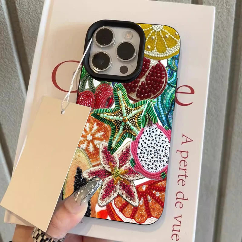 Retro Fruit Pattern Phone Case For iPhone 17 18 Pro Max 16 15 14 13 12 11 Pro Max 16e X XR XS Max 15 14 Plus Shockproof Cover