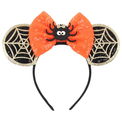 2026Latest Mickey Minnie Ear Headband Sequin Bows For Girl Adult Kids Halloween Party Cosplay Hair Accessories Princess Hairband