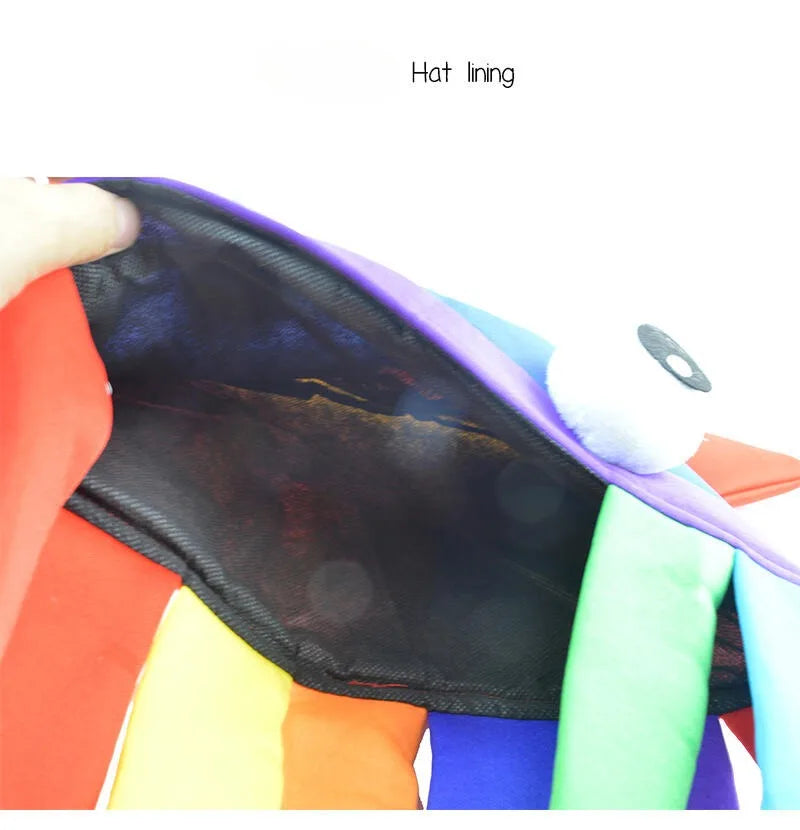 Funny Rainbow Squid Hat Yellow Flying Duck Hat Costume Accessories Halloween Carnival Fun Party Ocean Animal Octopus Headwear
