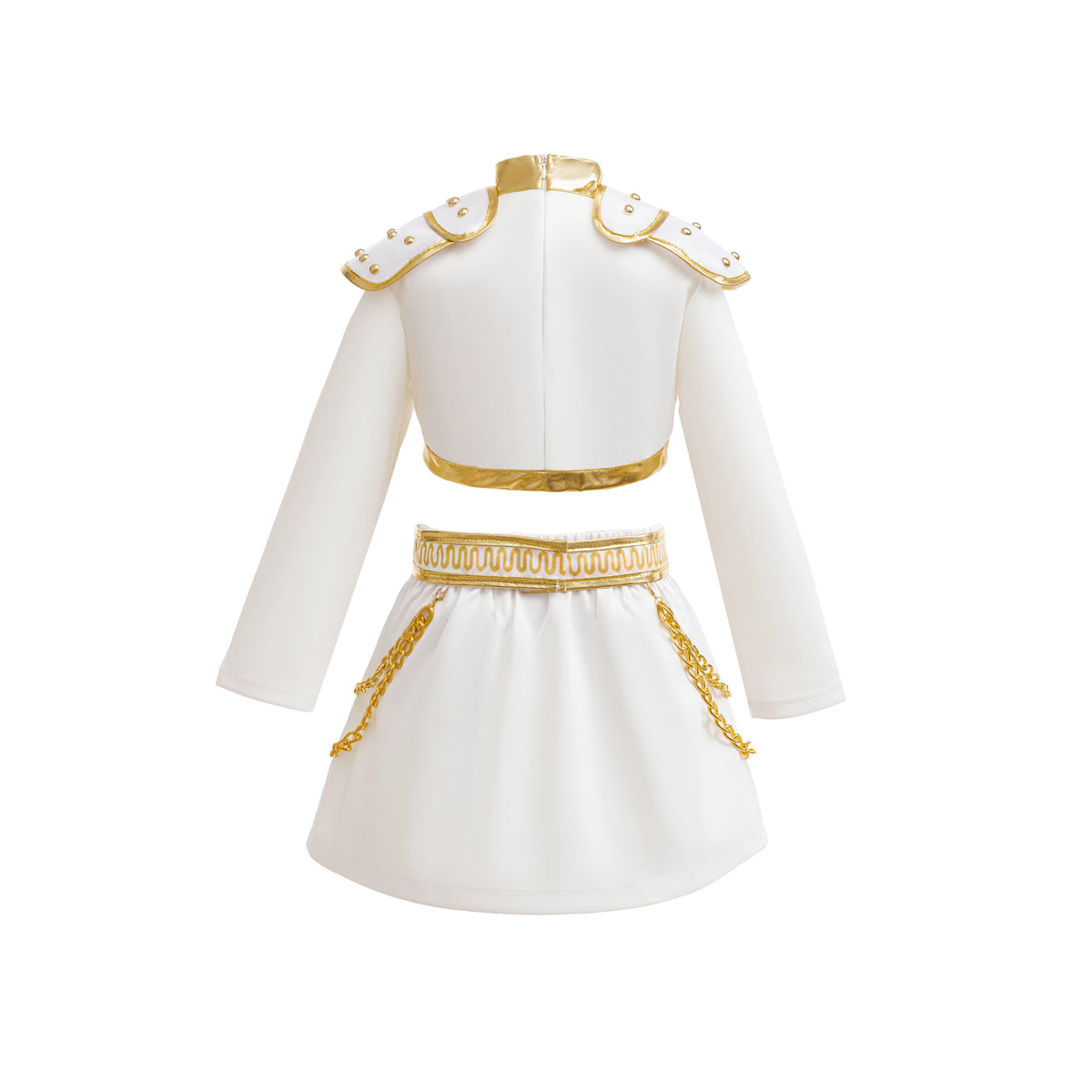 2026 New Halloween Carnival Theme Party Girls Cosplay Fashion Cute White Long Sleeves Dress + Accessories Set 3-10 Years Old