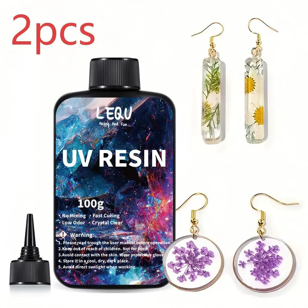 100g UV Resin Clear,Hard,Upgraded Crystal Clear Epoxy Resin Up Premixed UV Cure Resin for Craft Jewelry Making