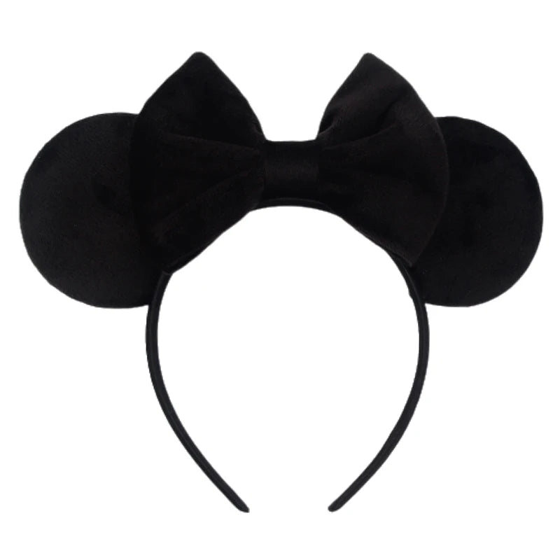 New Trendy Mouse Ears Headband 3.3"Velvet For Girls Soft Bow Hairband Halloween Festival Party Trip DIY Hair Accessories Gifts