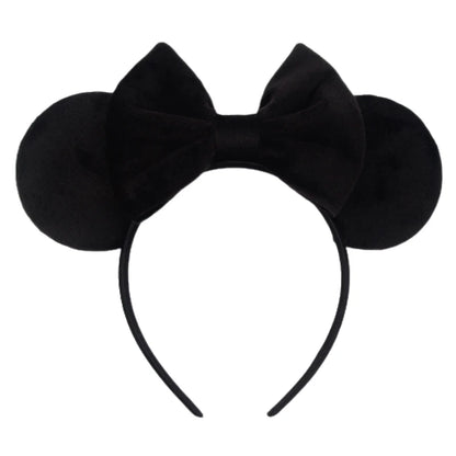New Trendy Mouse Ears Headband 3.3"Velvet For Girls Soft Bow Hairband Halloween Festival Party Trip DIY Hair Accessories Gifts