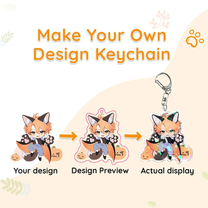 Custom Logo Acrylic Keychain Cartoon Pendant Photo Flash Transparent Charm Printing Personality Holographic Anime Key Chains