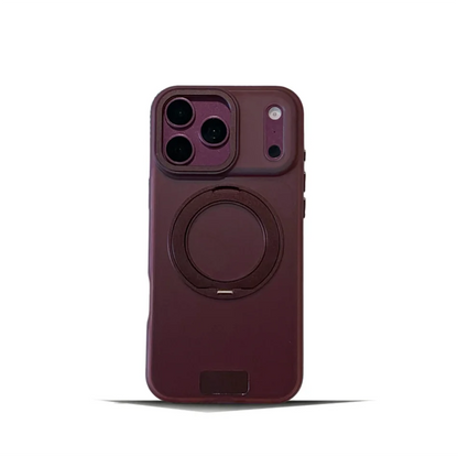 Luxury 360 Rotating Magnetic Stain-resistant Case For iPhone 17 18 Pro Max Shockproof TPU Hybrid PC For Magsafe Stand Cover