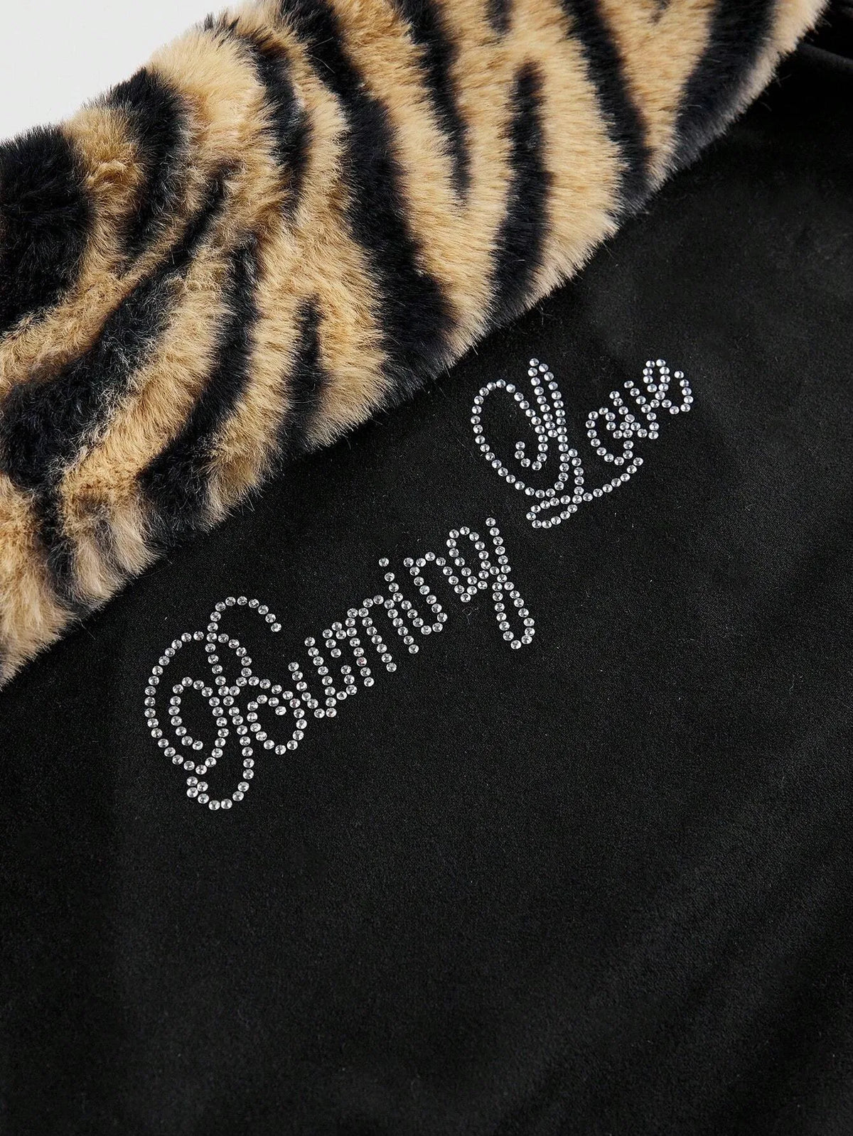 Gothic Streetwear Hip-Hop Style Off Shoulder Velvet Sexy Corset Crop Rhinestone Letter Print Leopard Patchwork Strapless Top Y2k