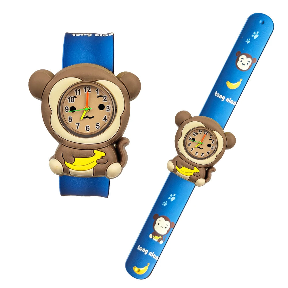 Cartoon Printed Strap Children's Watch Colorful Silicone Baby Birthday Gift Kids Study Time Toy Girls Boys Watch Clock Bracelet