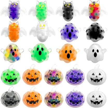 3/6/12pcs Halloween Squeeze Balls Pumpkin Ghost Bat Stress Relief Fidget Toy Kids Trick or Treat Party Favor Goodie Bag Stuffer