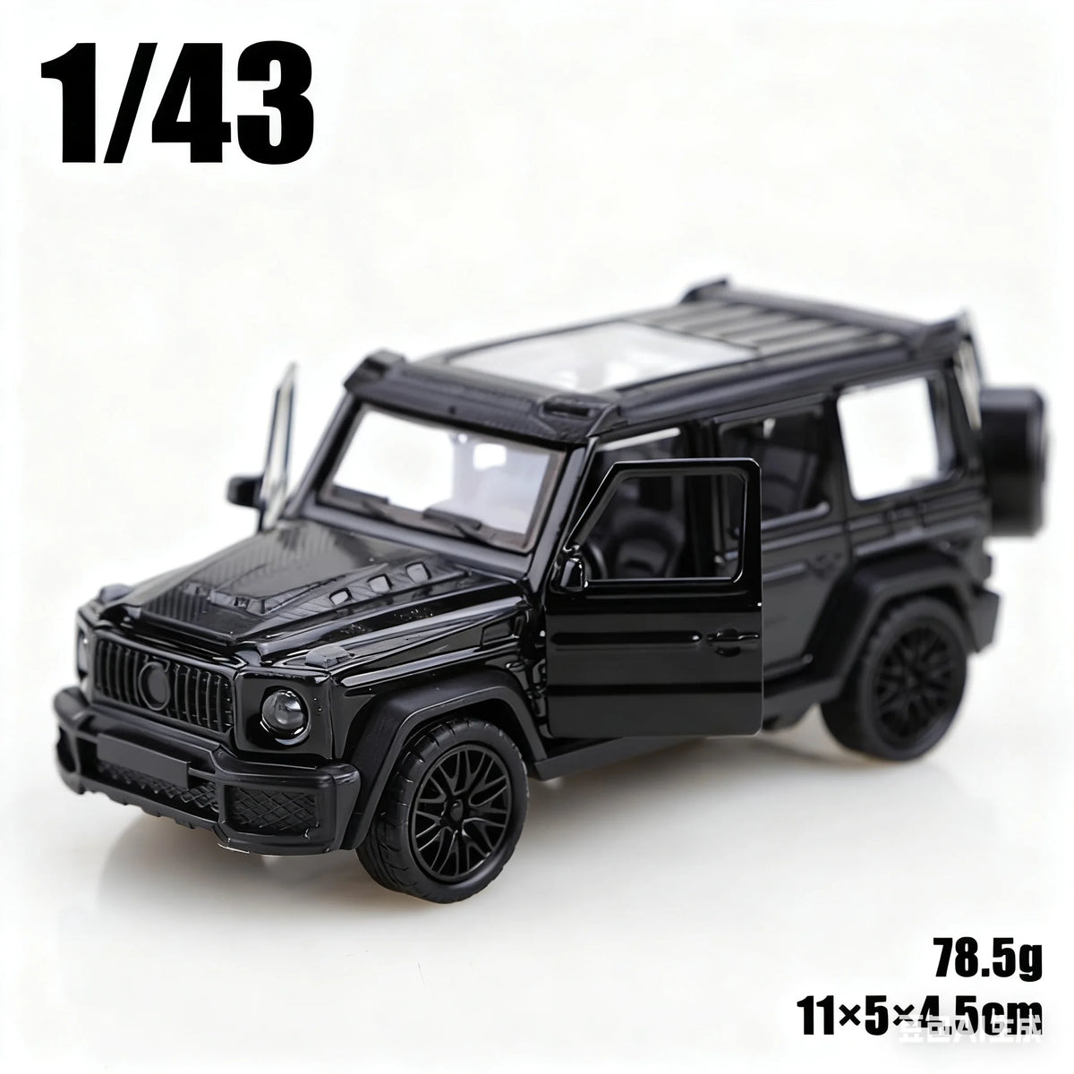 1/43 Scale Die-Cast Metal New Little G Pullback Off-Road Vehicle, Three-Door Alloy Model, Boy's Toy, Decoration