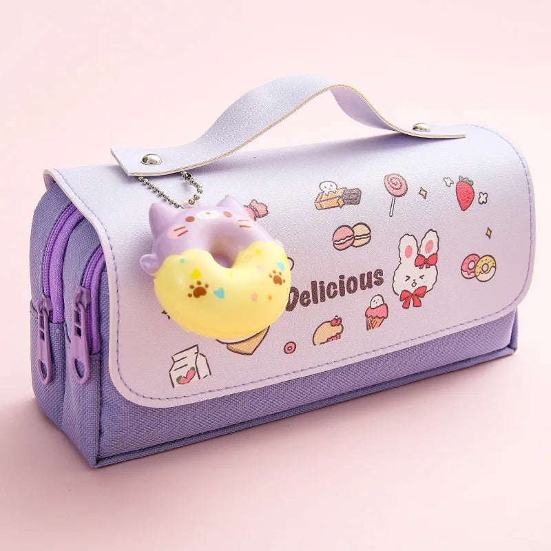 3D Kawaii Pencil Case Girls Decompression Pen Pouch Cute Waterproof School Supplies Aesthetic Organizer Box  Korean Stationery