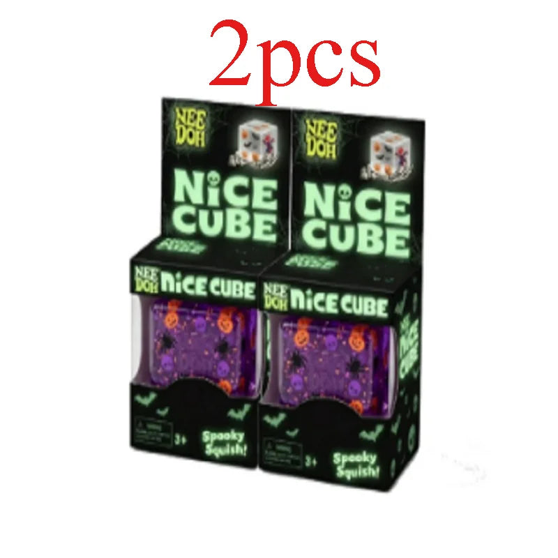 Halloween ghost Nee Doh Nice cube slow rebound soft toy maltose cube fidgety decompression extrusion toy party holiday gift.