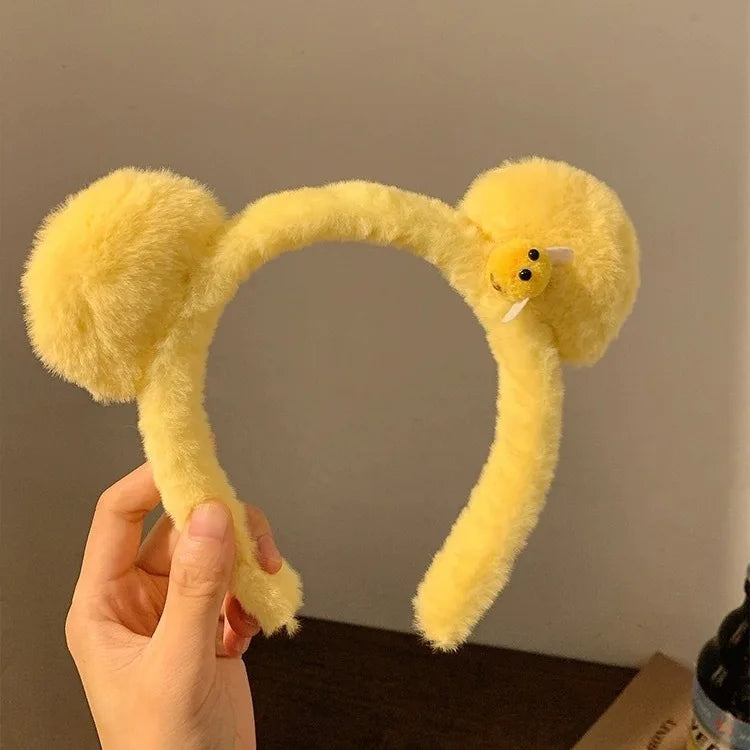Plush Bear Ear Hairhoop Cartoon Ear Headband Cosplay Costume Halloween Party Lovely Headdress Adult Kids Funny Barrettes