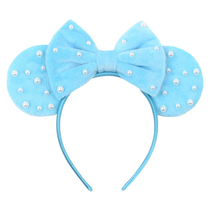 New Trendy Mouse Ears Headband 3.3"Velvet For Girls Soft Bow Hairband Halloween Festival Party Trip DIY Hair Accessories Gifts