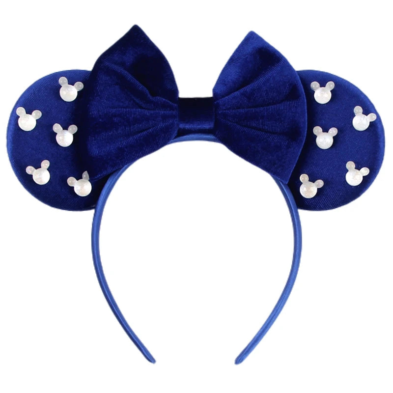 New Trendy Mouse Ears Headband 3.3"Velvet For Girls Soft Bow Hairband Halloween Festival Party Trip DIY Hair Accessories Gifts