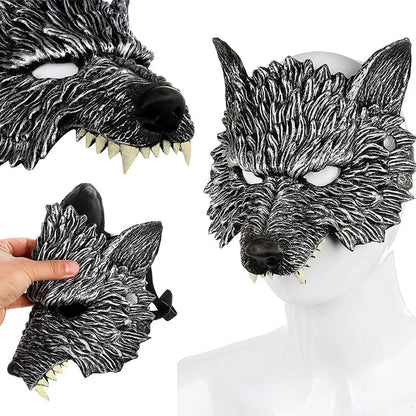 3D Realistic Werewolf Mask Soft PU Foam Wolf Head Mask Mysterious Halloween Cosplay Animal Mask Costume Prop Party Decoration