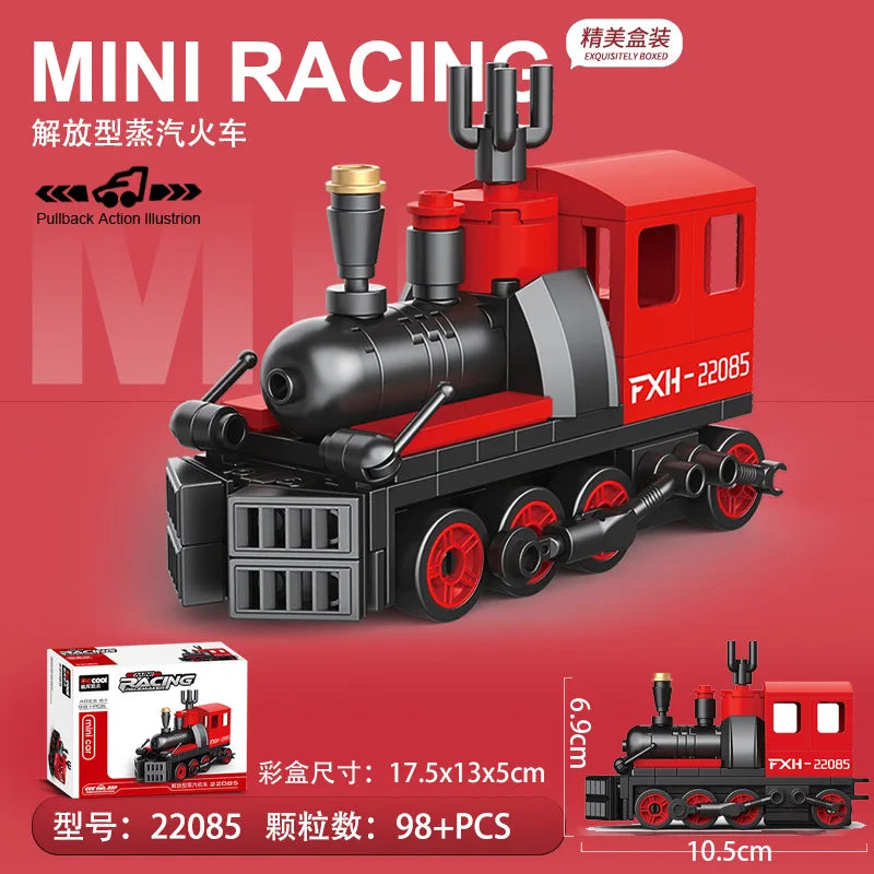 Racing Car Bus Engineering Vehicle Ambulance Pull Back Model Building Blocks Brick Toys Children Boys Compatible With Lego