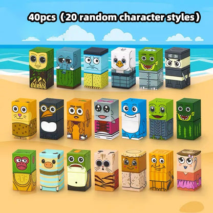 Tung Sahur Magnetic Building Blocks, Children's Toy Building Block Set, DIY Assembly Building Blocks, Desktop Construction