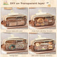Cute Capybara Pencil Case with Lock - Aesthetic Kawaii Canvas Pouch, Clear School Supplies Organizer with Compartments, Includes