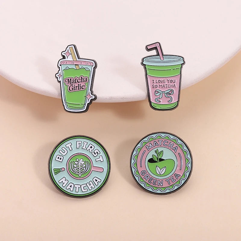 Cartoon Happiness Potion Enamel Pin Matcha Girlie Ghost Coffee Halloween Drink Crush Soda Juice Brooch Lapel Badge Jewelry Gifts