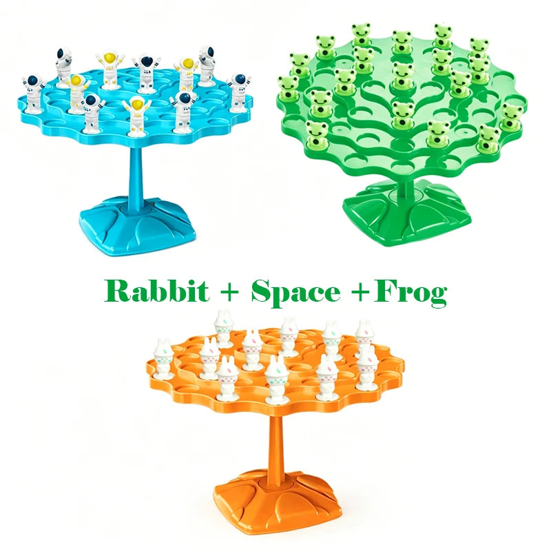 Fun Frog Balance Tree Children Math Toys Balancing Board Game Parent-child Interaction Tabletop Balance Game Toy Gift for Kids