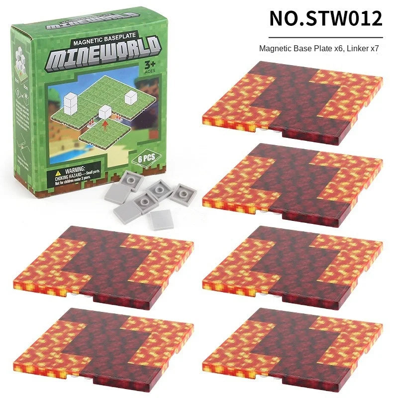 Magnetic Base Plate Variety Baseplates Match Mine World Magnetic Building Blocks Toys for Boys and Girls 3+ DIY Children Toy
