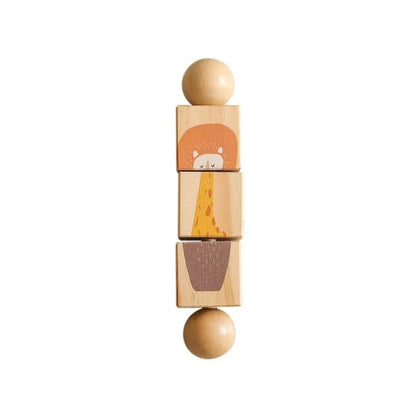 Baby Wooden Rotating Jigsaw Puzzle Hand Bell Toy Baby Mobile Musical Rattle Toy Montessori Puzzle Game For Babies Newbaby Gift