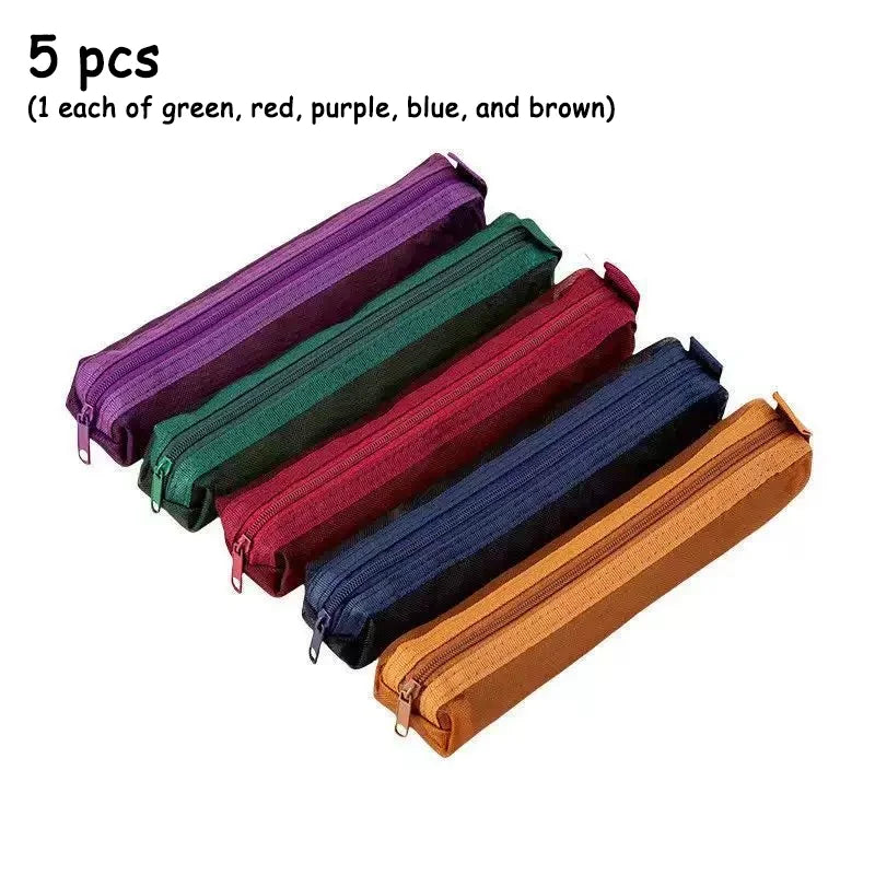 Grid Pencil Case Organizer Portable Exam Pencil Case Multi-Function Zippered Stationery Pouch School Supplies
