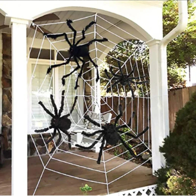 30cm/50cm/90cm/150cm/200cm Extra Large Plush Black Spider Outdoor Home Bar Party Haunted House Horror Props Halloween Decoration