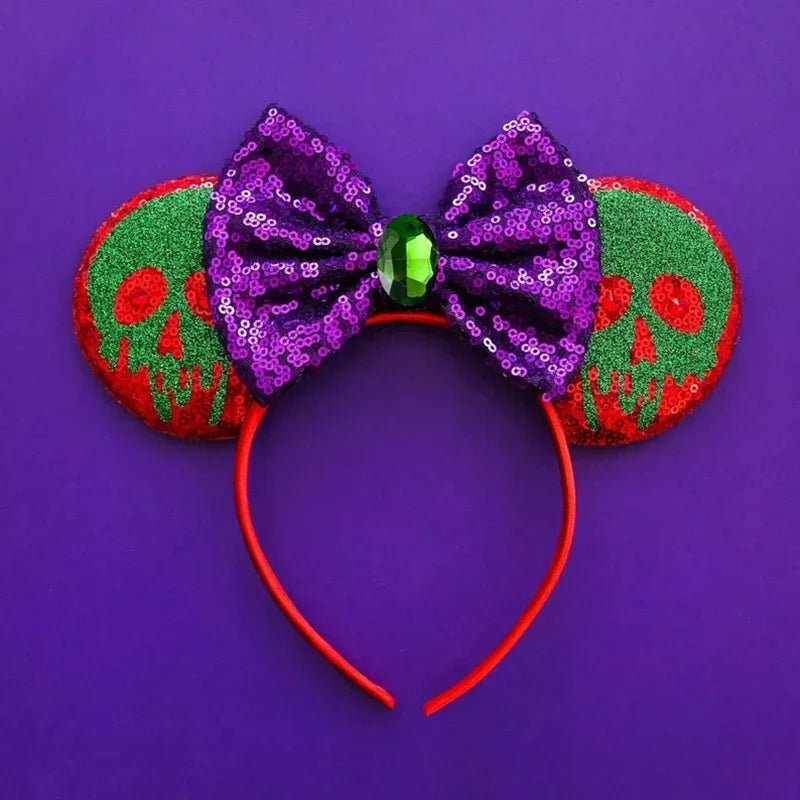 Disney Halloween Ear Headbands For Adults Kids Cosplay Bat Skeleton Maleficent Hairband Girls Ghost Women Party Hair Accessories