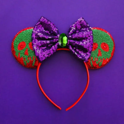 Disney Halloween Ear Headbands For Adults Kids Cosplay Bat Skeleton Maleficent Hairband Girls Ghost Women Party Hair Accessories
