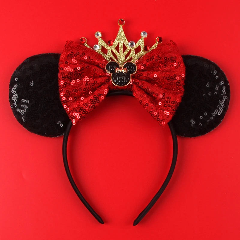 2024 Halloween Mouse Ears Headband Sequins Bow Hairband For Women Featival Party DIY Hair Accessories Boutique