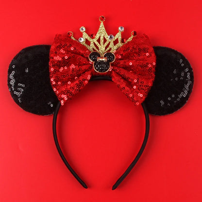 2024 Halloween Mouse Ears Headband Sequins Bow Hairband For Women Featival Party DIY Hair Accessories Boutique